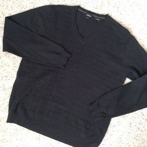 Van Heusen Black 100% Cotton Sweater Sz M